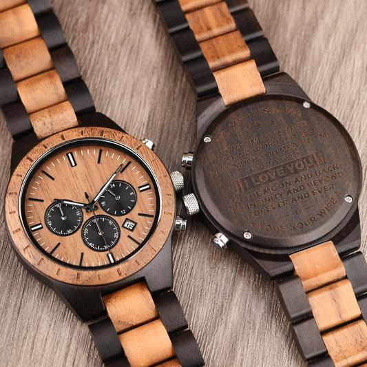 Wood Watch for Men, Personalized Wood Watch, Men's Watch, Anniversary Gift, Birthday Gift for Husband Boyfriend Son, Christmas Gift
